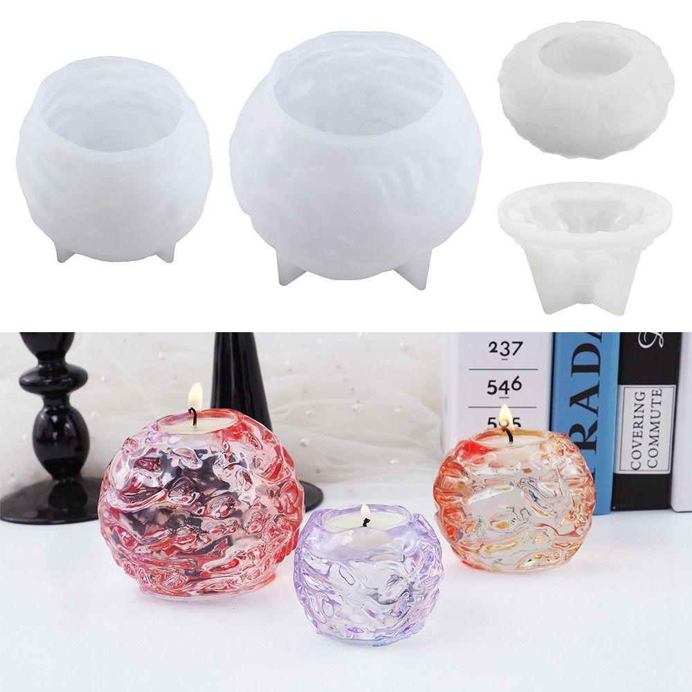 R-flower Candle Holder Silicone Mold Cetakan Resin Ornamen Desktop Bentuk Teratai Baru