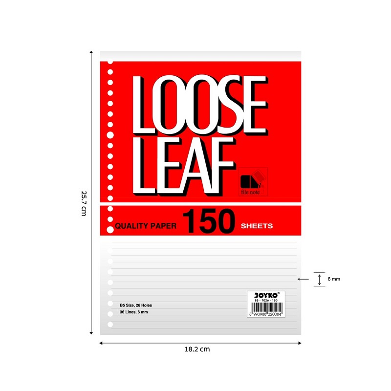 

Isi Loose Leaf ukuran B5/ Isi Binder ukuran B5 RJ4