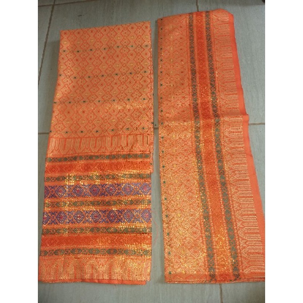 Rok songket overslag bonus selendang