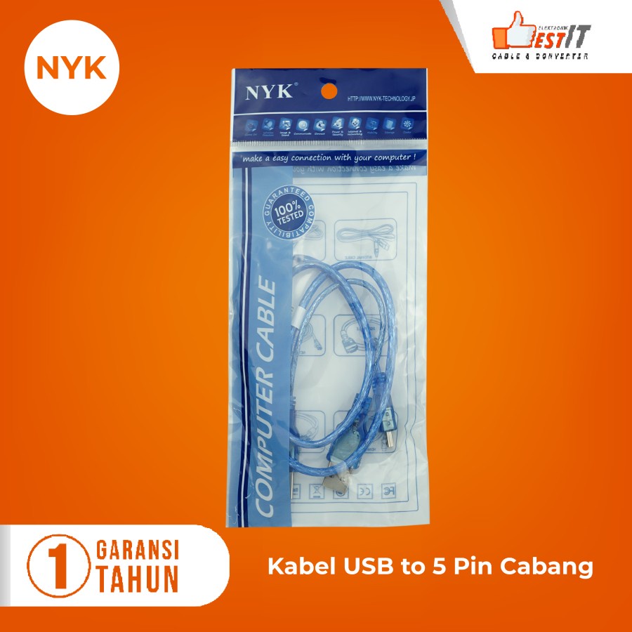 Kabel USB 2.0 Cabang 5 Pin HDD External Portable NYK Original