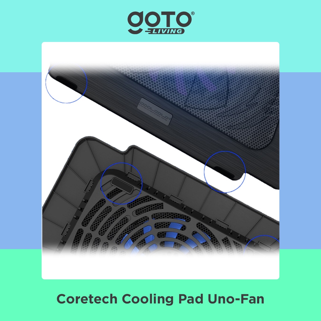 Coretech Unofan Cooling Pad Kipas Fan Pendingin Laptop Portable Image 3