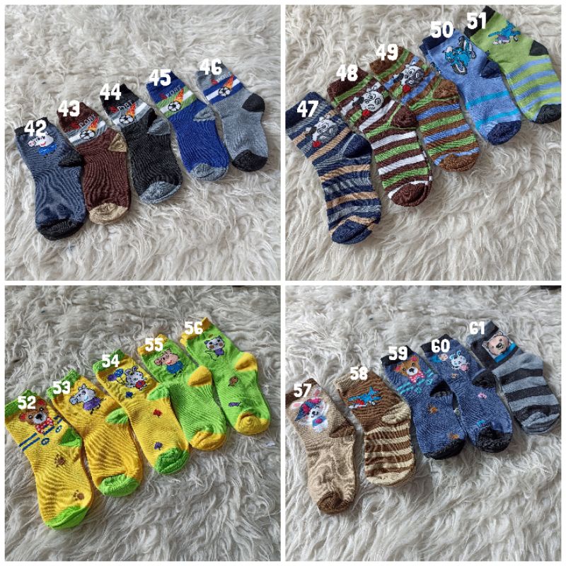 kaos kaki anak umur 5-8 tahun size 12-16