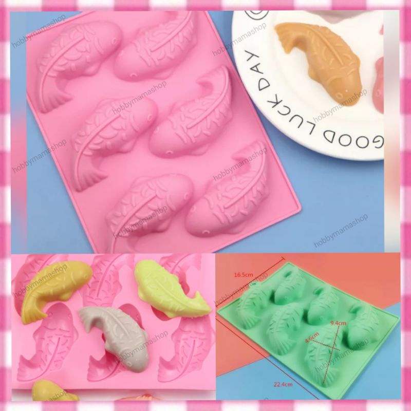 cetakan silikon ikan koi loyang koi fish tahan panas untuk puding coklat fondant resin