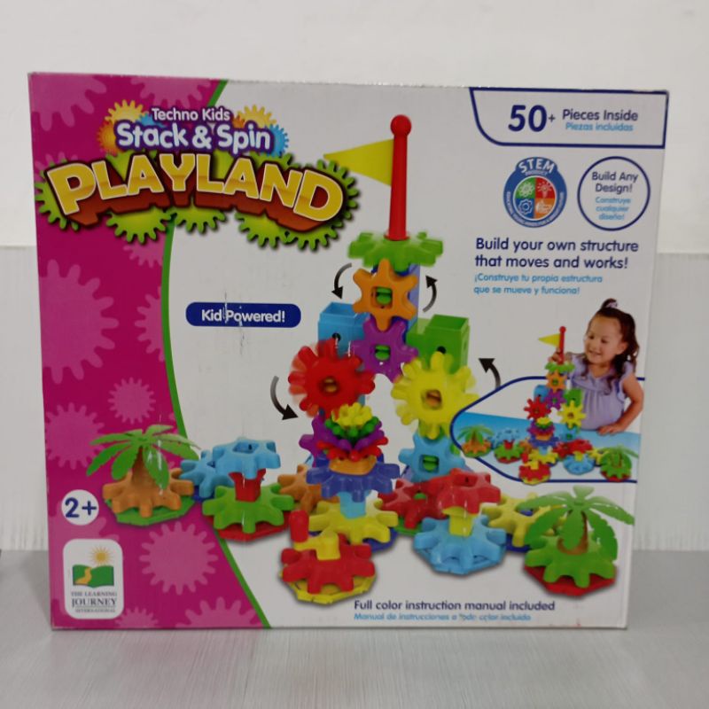 ori original the learning journey international playland techno kids stack &amp; n and spin montessori motorik mainan kecerdasan anak cewek cowok laki perempuan boy girl hadiah ultah gift set block balok blok brick stem puzzle baby balita bayi toy edu toys