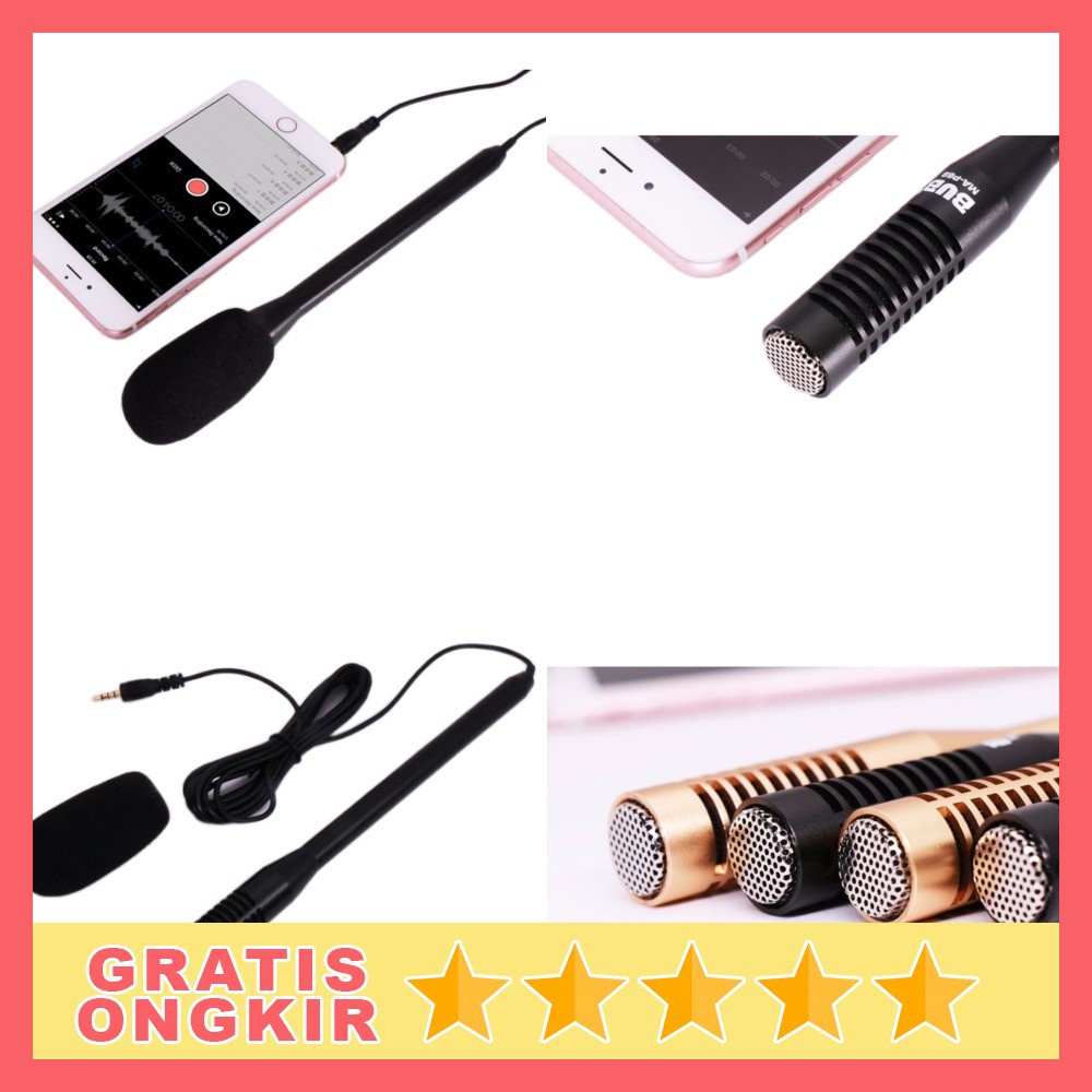 Microphone For Smart Phone Laptop Action Kamera Mic Kabel Hp Reporter - Mikrofon Kondenser Smartphon