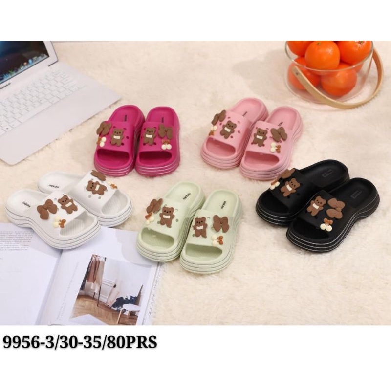 Sandal selop anak perempuan fuji sandal import anak cewek motif kekinian sandal anak viral empuk sandal anak slip on