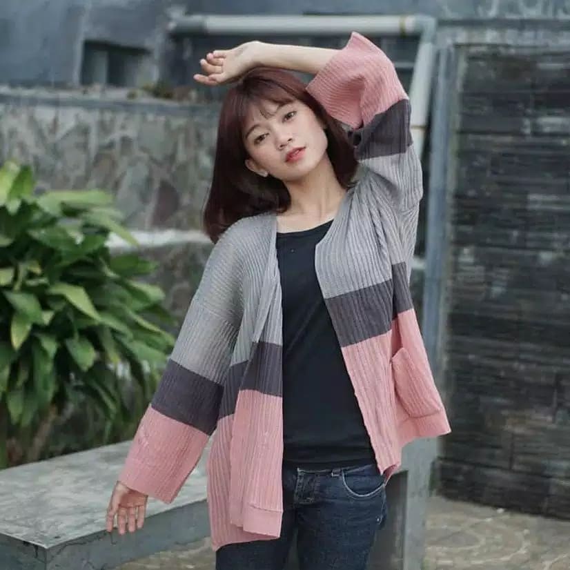 CAMEROON CARDIGAN RAJUT OVERSIZE TEBAL OUTER KNIT KOREA POLET WANITA