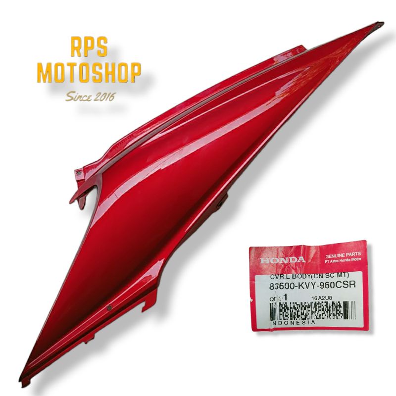 cover body kiri honda beat karbu merah original 83600-KVY-960CSR