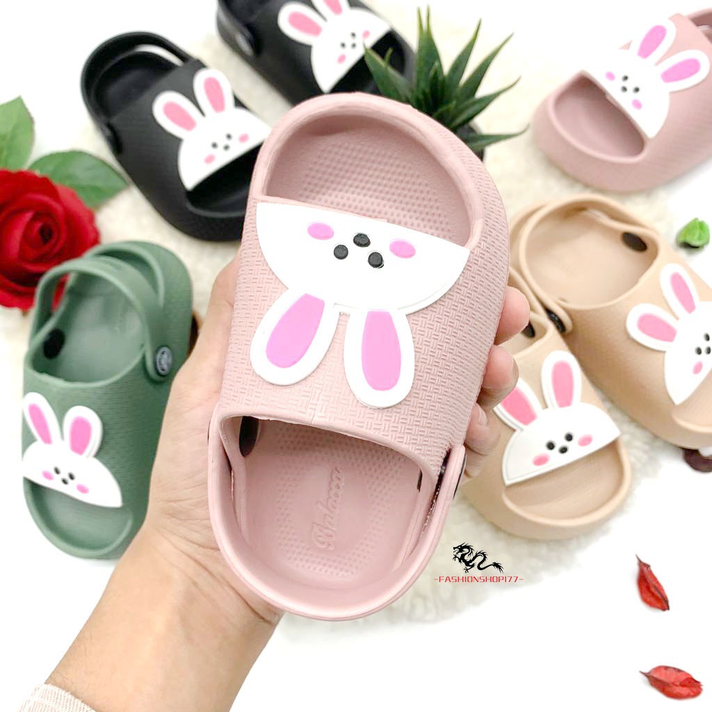 Sandal Anak Perempuan Sandal Selop Bahan Karet Motif Kelinci Terbaru UK.19-24