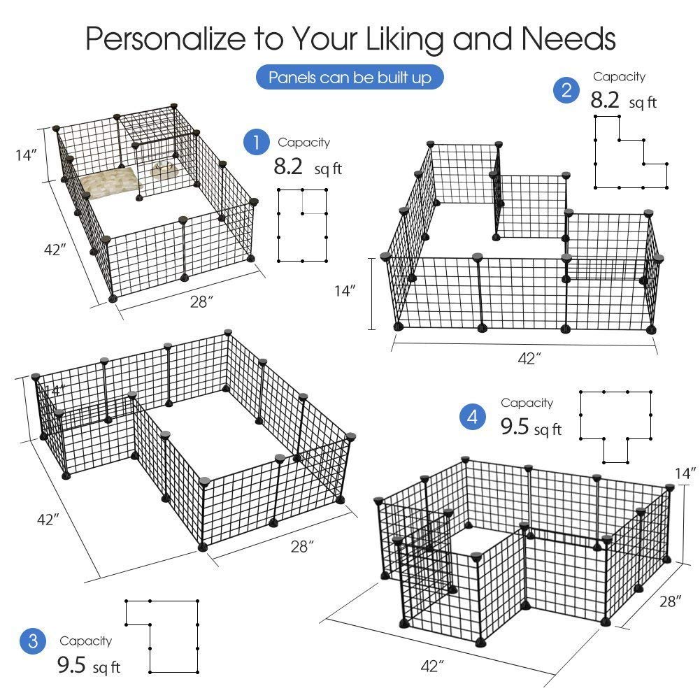 Pet’ oPedia  Pet Cage Indoor Portable Metal Wire Pagar Kandang Hewan Peliharaan / Kandang Anjing / Kandang Kucing / Kandang Hamster Burung Pagar Besi DIY