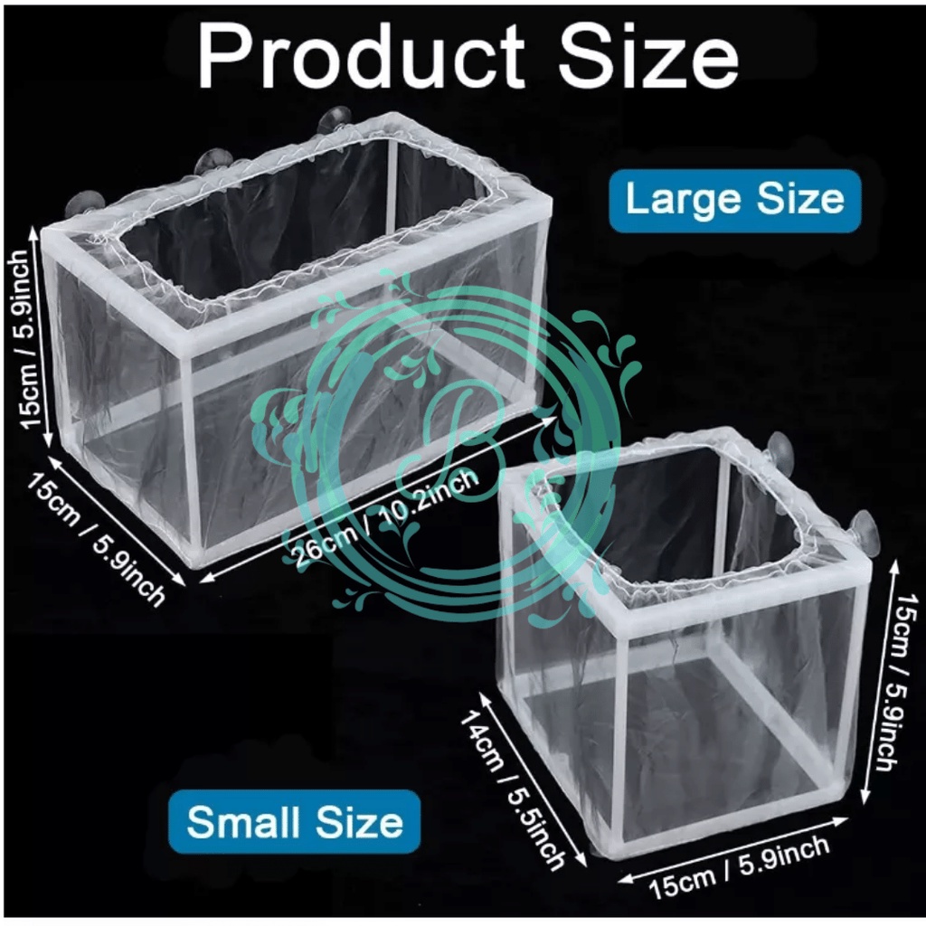 Fish Net Kotak Jaring Breeding Ikan Aquarium Box Breeder Separation Divider Isolation Pemisah Karantina Ikan