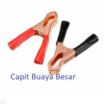 Capit Buaya Besar 9cm Aki Accu Motor Mobil Clip Jumper Jepit Kabel sepasang