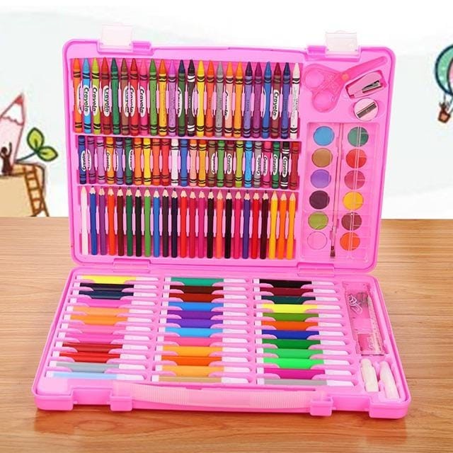 

[BISA COD] Crayon Set 150pcs / Krayon Mewarnai Anak 150pcs / Pensil Warna Set - 150 pcs PINK
