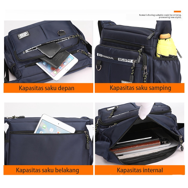 2022 Baru Tas Selempang Pria Sling Bag Pria Anti Air Oxford Kain Tas Pria Kasual Bisnis Horizontal Satu Bahu Diagonal Tas Ransel Pria