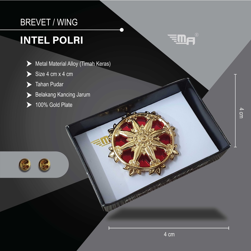 WING INTEL POLRI PDH BRIVET BREVET PIN INTEL POLRI