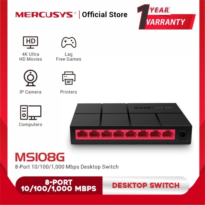 Mercusys Switch Gigabit Dekstop 8 Port Ms108G