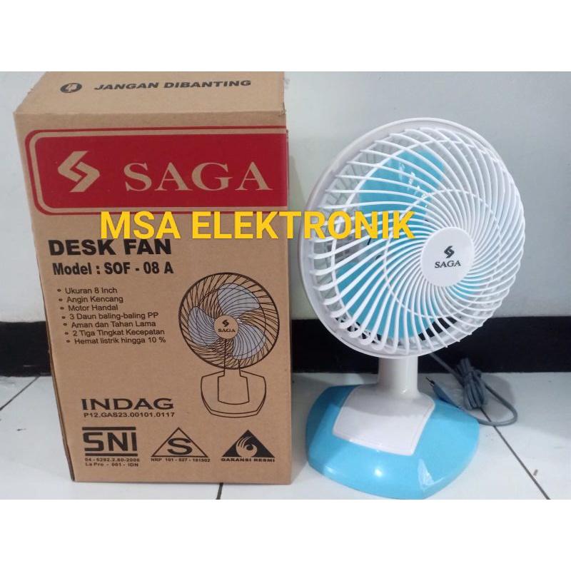 Desk Fan Kipas Angin duduk SAGA 8&quot;