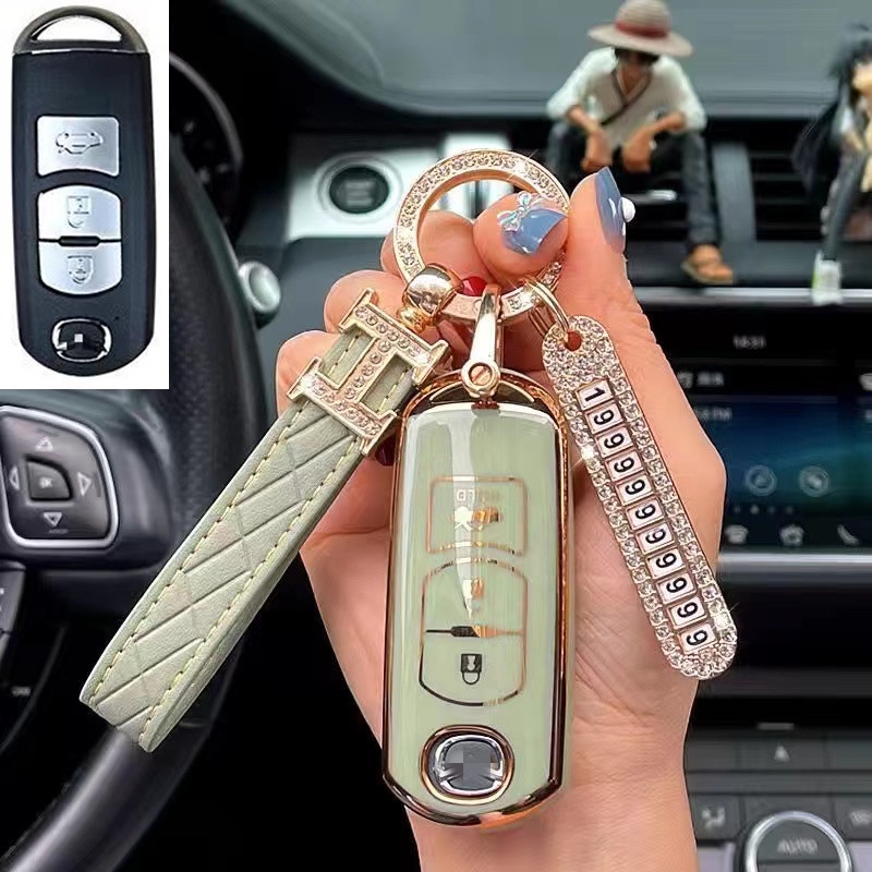 For Mazda 2 3 5 6 CX-3 CX-5 CX-7 CX-9 CX3 CX5 CX7 CX9 MX5 Miata keychain TPU car remote key cover