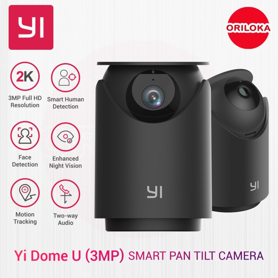 CCTV Yi Dome U PRO 3MP Wifi IP Camera with Face Detection - Garansi Resmi