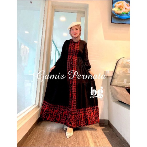 gamis twill ori batik BG