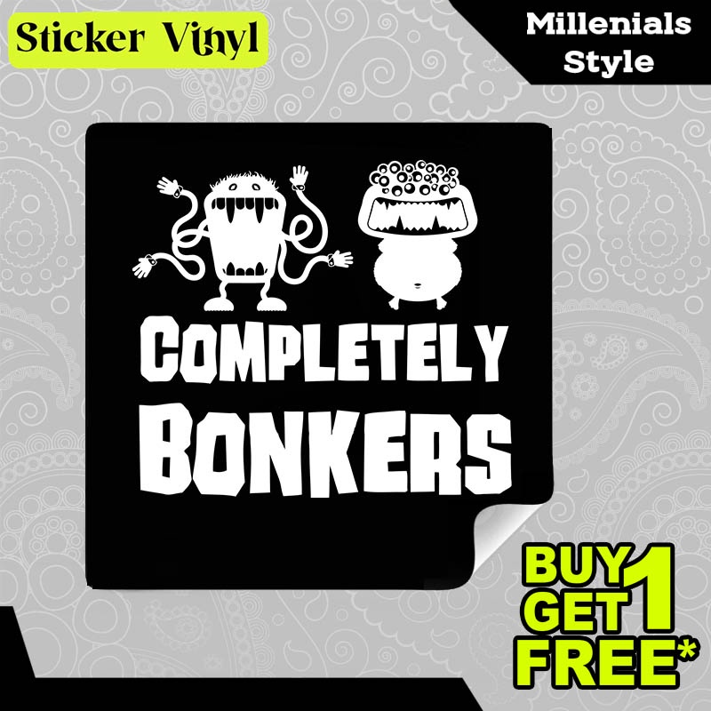 

Stiker Sticker Completely Bonkers Gambar Unik Desain Keren dan Kekinian Aesthetic Bahan Vinyl Satuan Anti Air