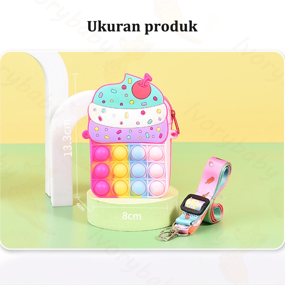 Ivorybaby Tas pop it anak Selempang Push pop it jelly