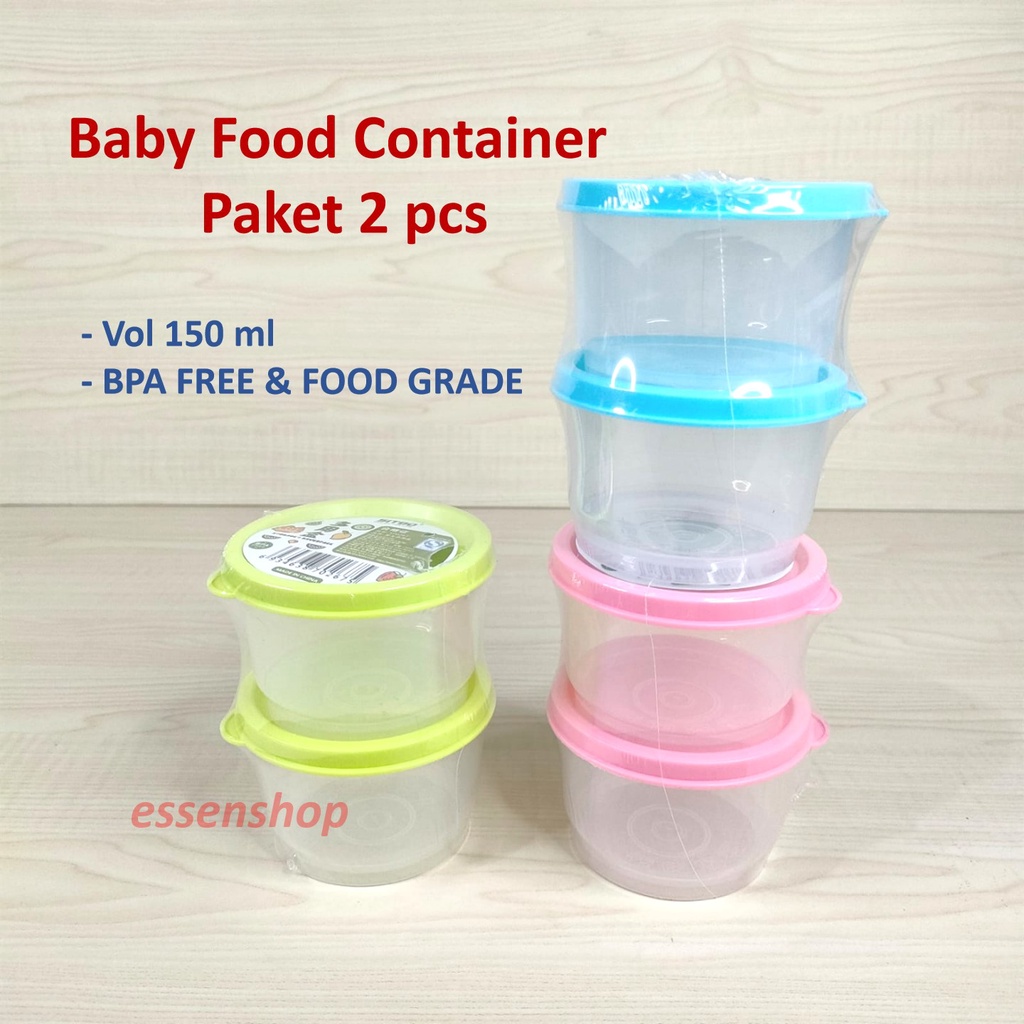 Paket 2 pcs Food Container Tempat Makan mpasi Bayi 150 ml