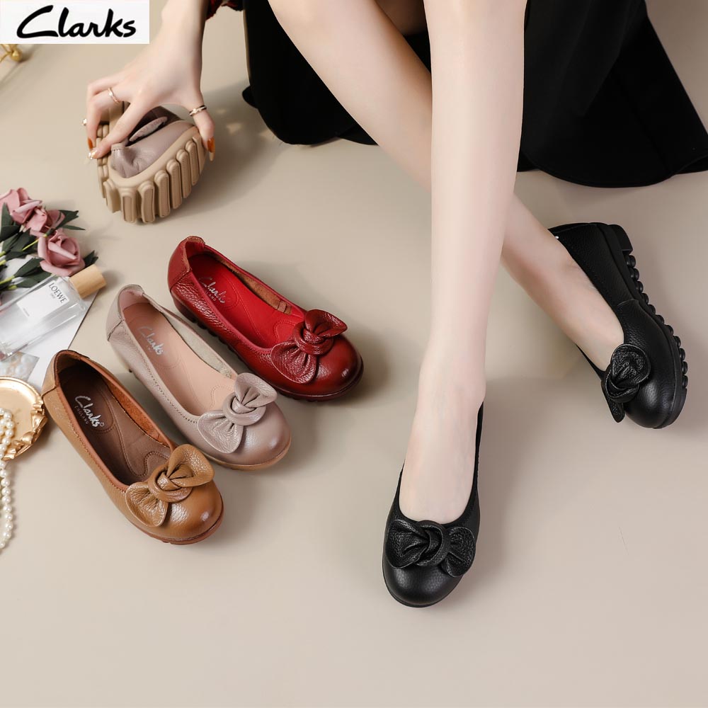 Sepatu  pita woman  / clarkts flat wanita kulit asli /Sepatu Wanita melati