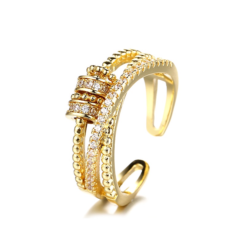 Cincin Multilayer Bahan Tembaga Alloy Adjustable Untuk Wanita