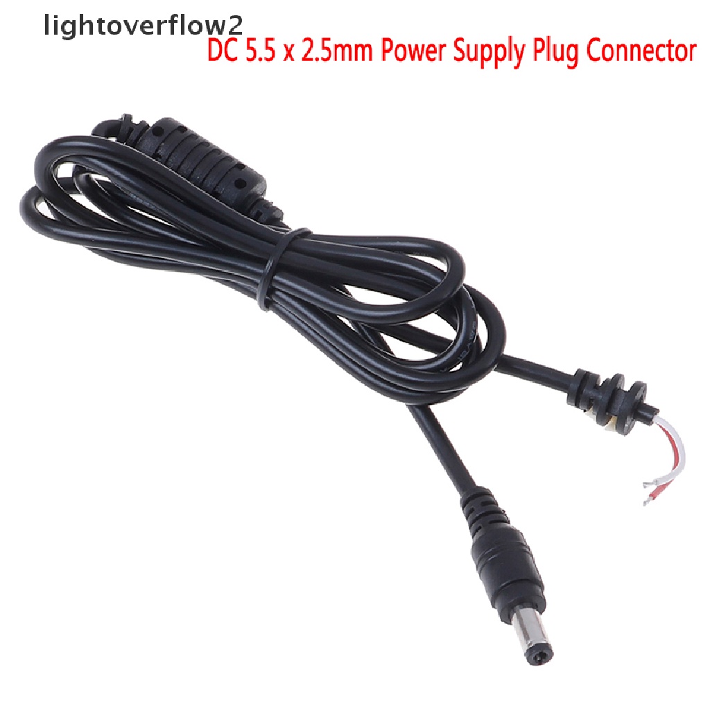 (lightoverflow2) 1pc adapter Konektor power supply DC 5.5x2.5mm 1.2m Untuk Laptop