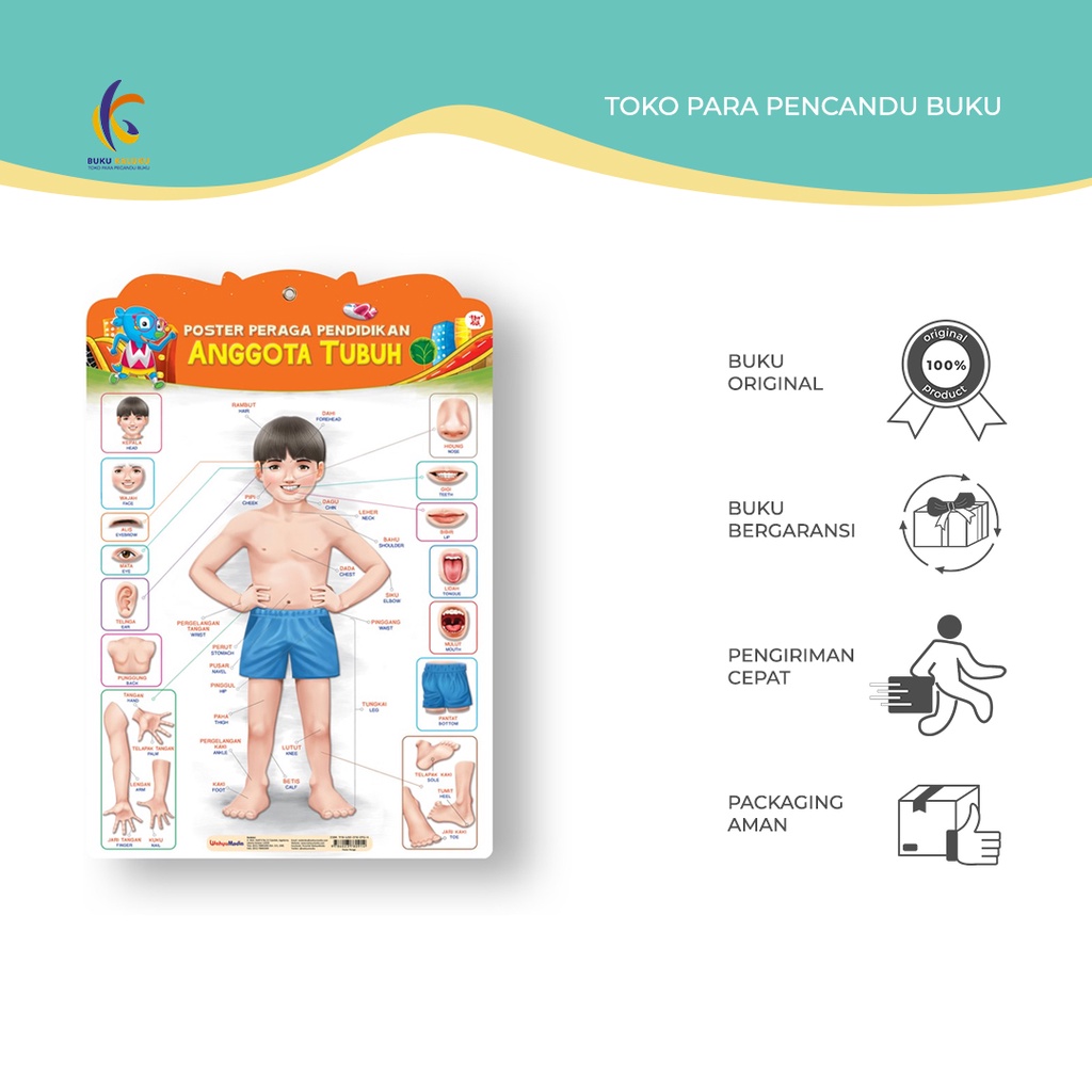 Poster Peraga Pendidikan Anggota Tubuh - Tim Wudi - Wahyu Media - Bukukaluku