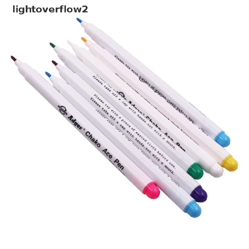 (lightoverflow2) 6pcs / Set Spidol Kain Dapat Dihapus Untuk Perlengkapan Jahit (ID)