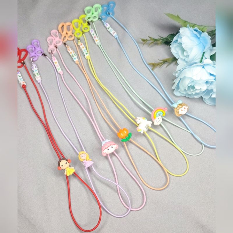 tali masker anak clay karakter| konektor masker anak custom nama | konektor masker nama anak | kalun