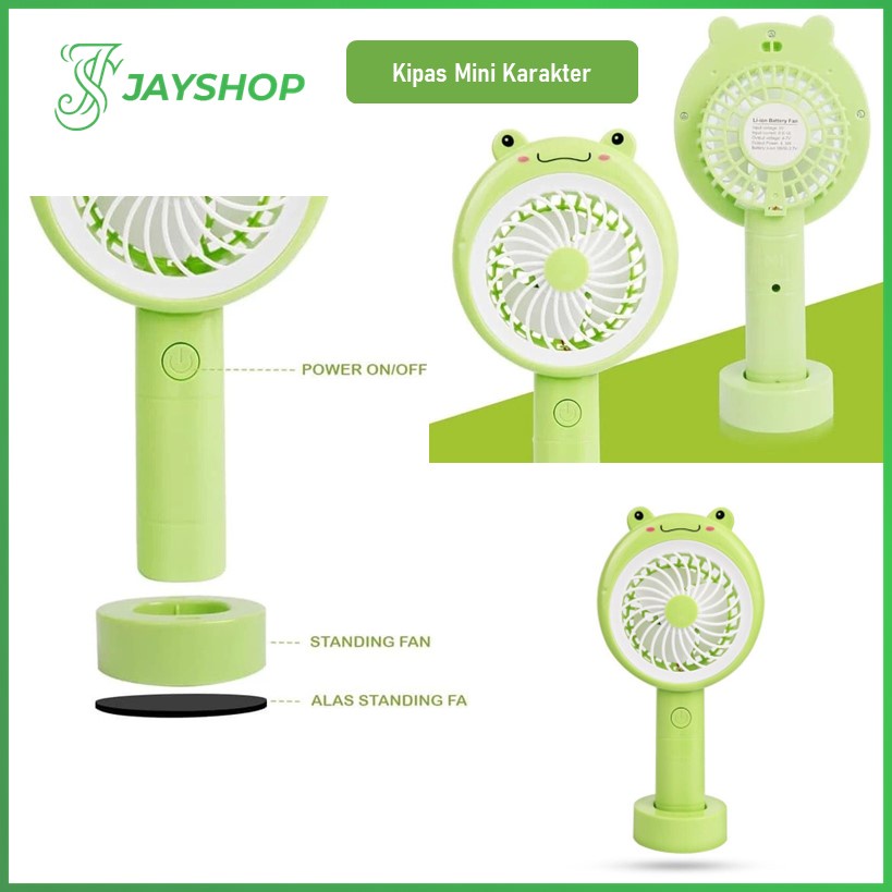 Kipas Angin Mini LED Karakter Kipas Angin Stand Portable Handy Mini Fan Character