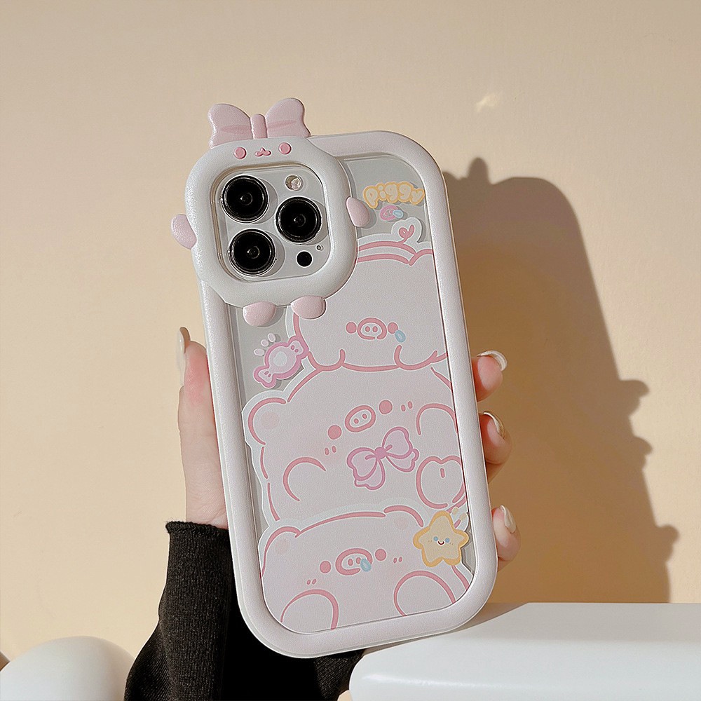 Soft Case Silikon Motif Kartun Babi 3D Untuk Iphone 14 11 12 13 PRO MAX