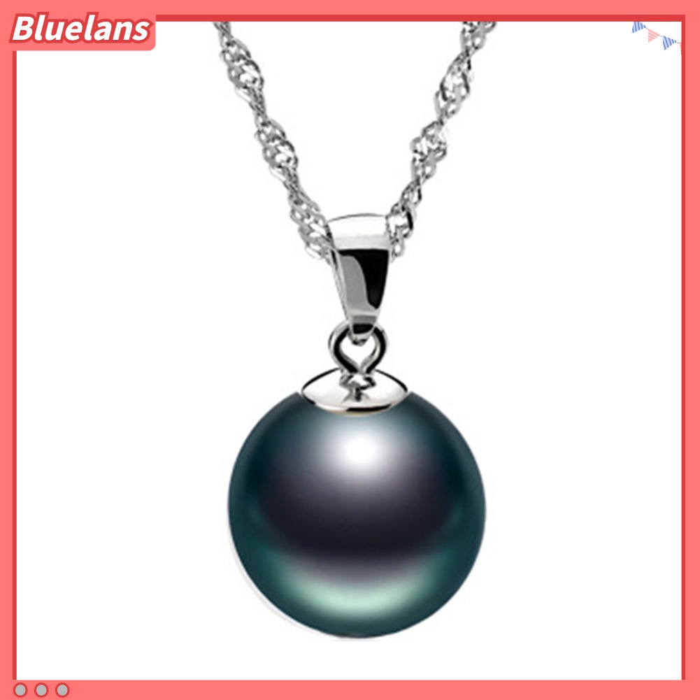 Bluelans Fashion Women Round Faux Pearl Pendant Necklace Party Long Chain Jewelry Gift