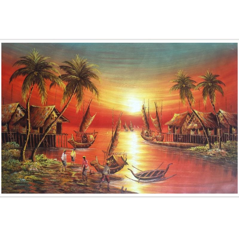 Lukisan Sunset  85 x 135 cm
