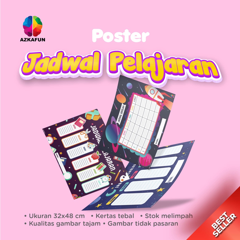 Jual Poster JADWAL PELAJARAN BEST SELLER - Poster Jadwal Pelajaran ...