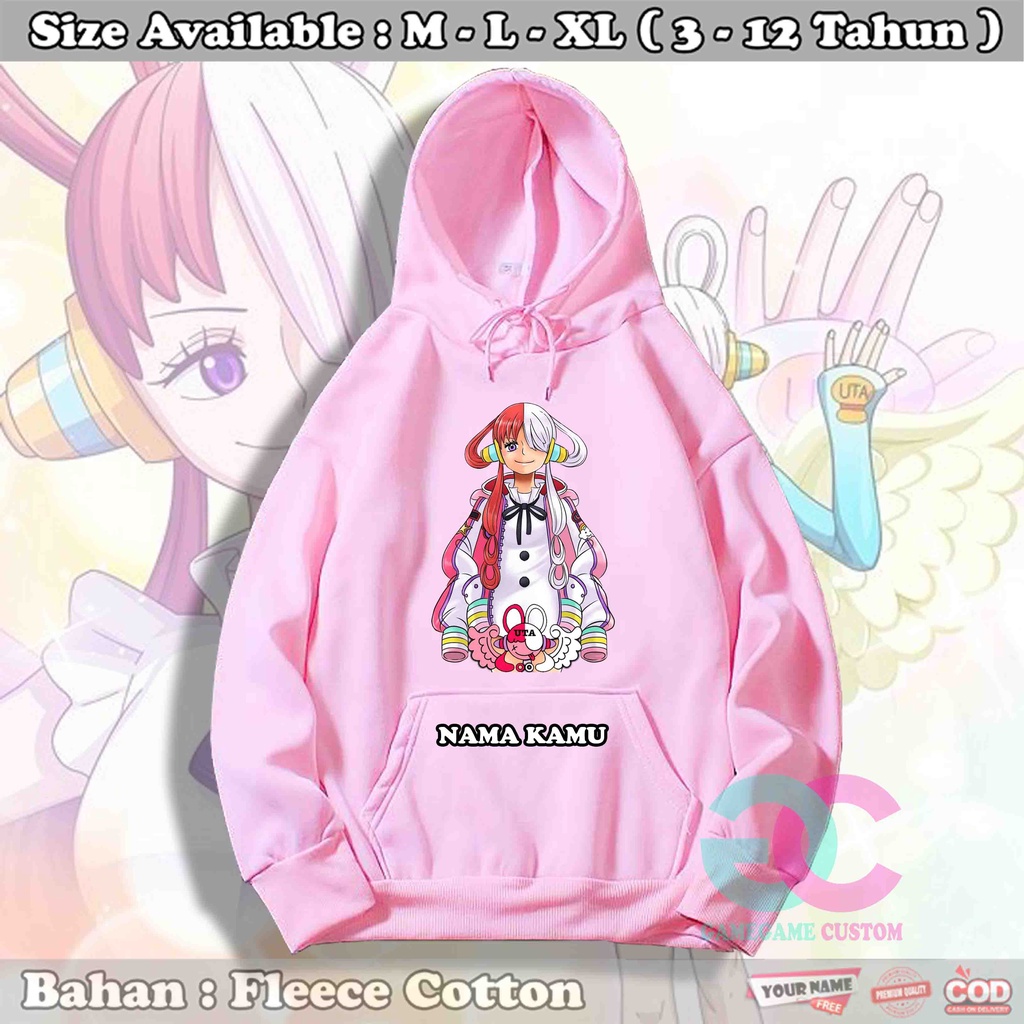 Hoodie Anak Perempuan Uta Senyum / Sweater Anak Uta Anime One Piece Red 126