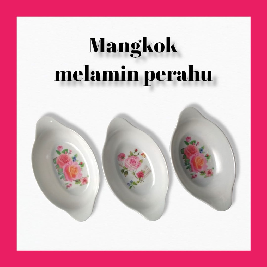SOUVENIR MANGKOK MELAMIN OVAL KEMAS PLASTIK