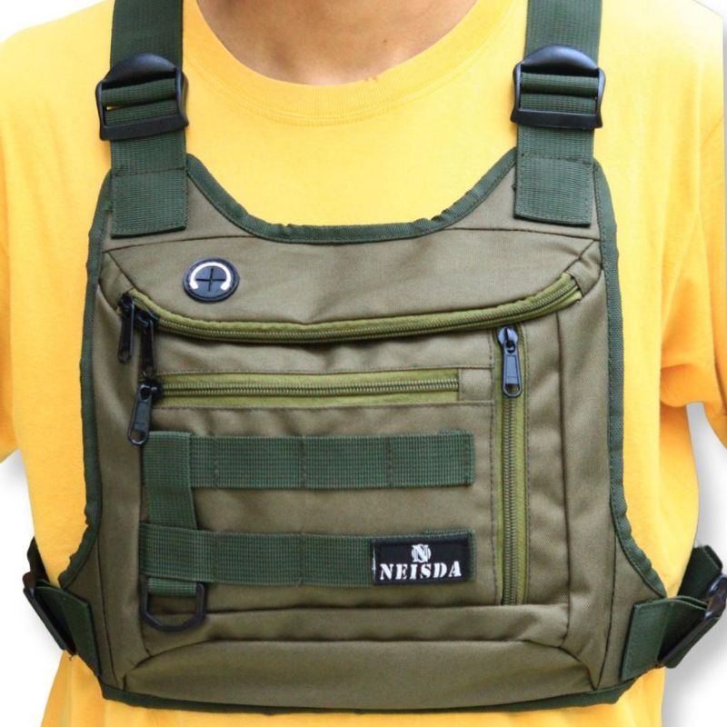 Tas dada pria tactical chest bag neisda premium mercury green