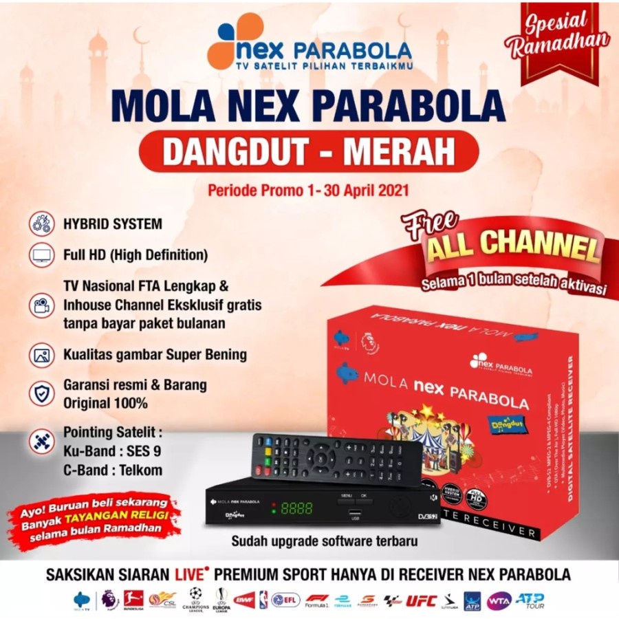 Receiver Parabola Kvision Nex Parabola Merah Kuning Receiver Liga Champion