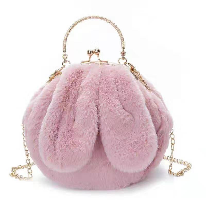 TAS TELINGA KELINCI SELEMPANG BULU WANITA KOREA WANITA LUCU GEMOY RABBIT EAR CUTE BAG Tas Lembut Lucu Korean Style Tas Selempang Wanita Handbag Cute Imut Rabbit Ear