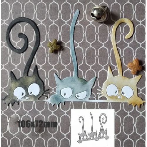 

Promo Cutting Dies - Animal Shape 2020_Three Snooping Cat Murah