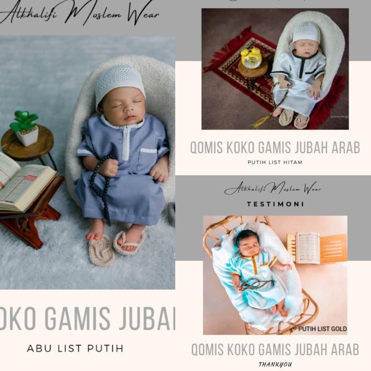 Gamis Jubah Arab Anak | Koko Bayi Aqiqah | Qomis baby balita | Baju muslim bayi aqiqah