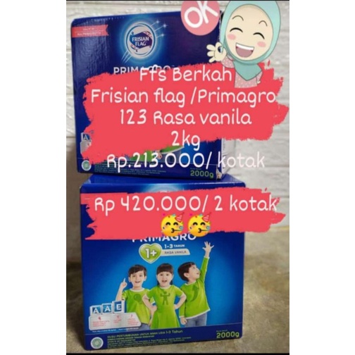 Frisian Flag 123, 456 2000gr Primagro 1+ primagro 3+ susu bendera