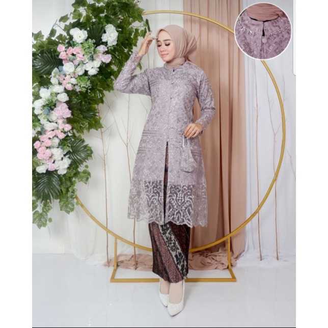 Set Tunik Tille Pesta Modern//Setelan Tunik Kekinian//Kebaya Pesta//kebaya Wisuda//kebaya Busui/gamis kebaya/kebaya terbaru 2022//Kebaya Modern 2023/Seragaman Pesta