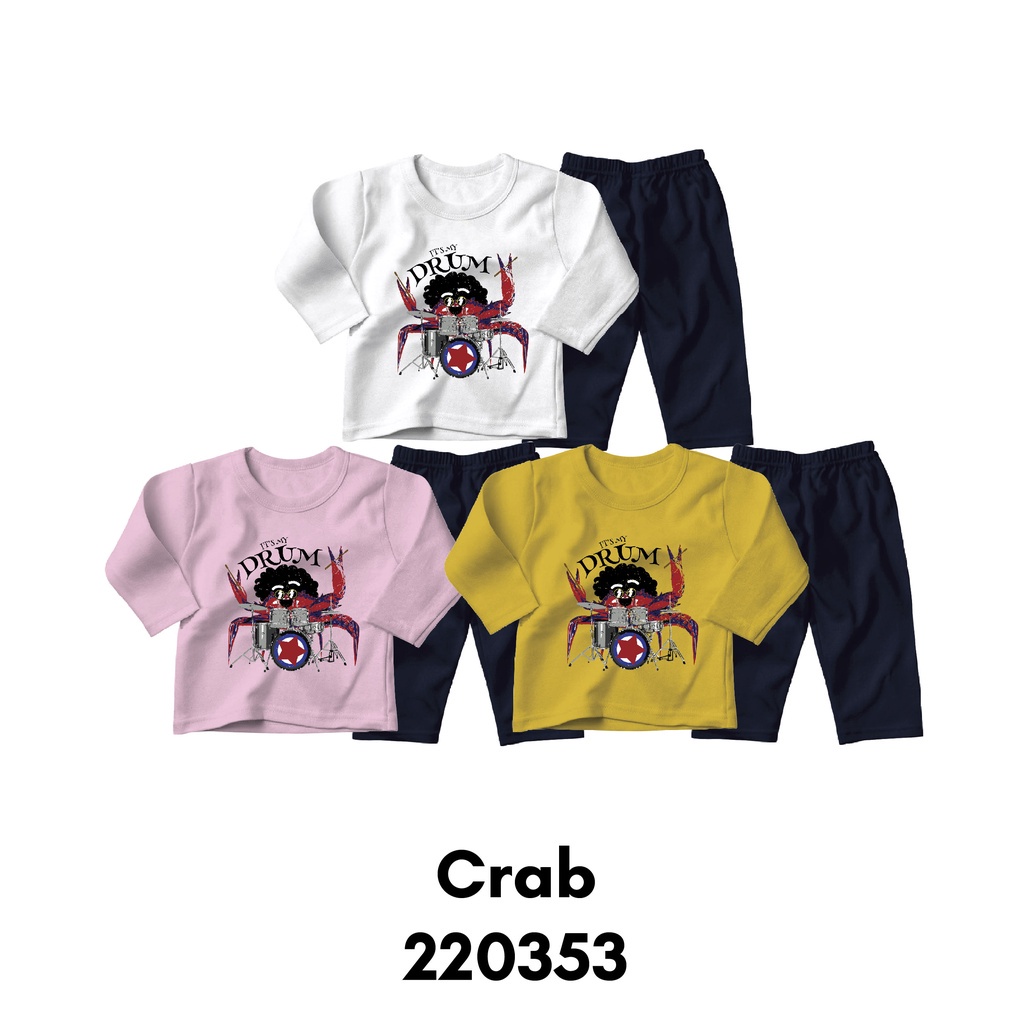 Piyama Anak Laki-laki Lengan Panjang Under The Sea Band Untuk Usia 2-8 Tahun Bahan Katun Combed 30s