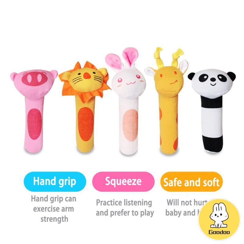 Mainan Bayi /Animal Rattle- Plushie Doll/ Mainan Bayi rattle stick / Mainan Tangan Bayi -Doo