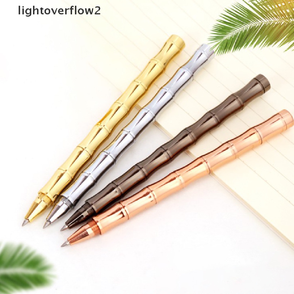 (lightoverflow2) 1pc Pulpen Bentuk Bambu Bahan Kuningan Untuk Hadiah